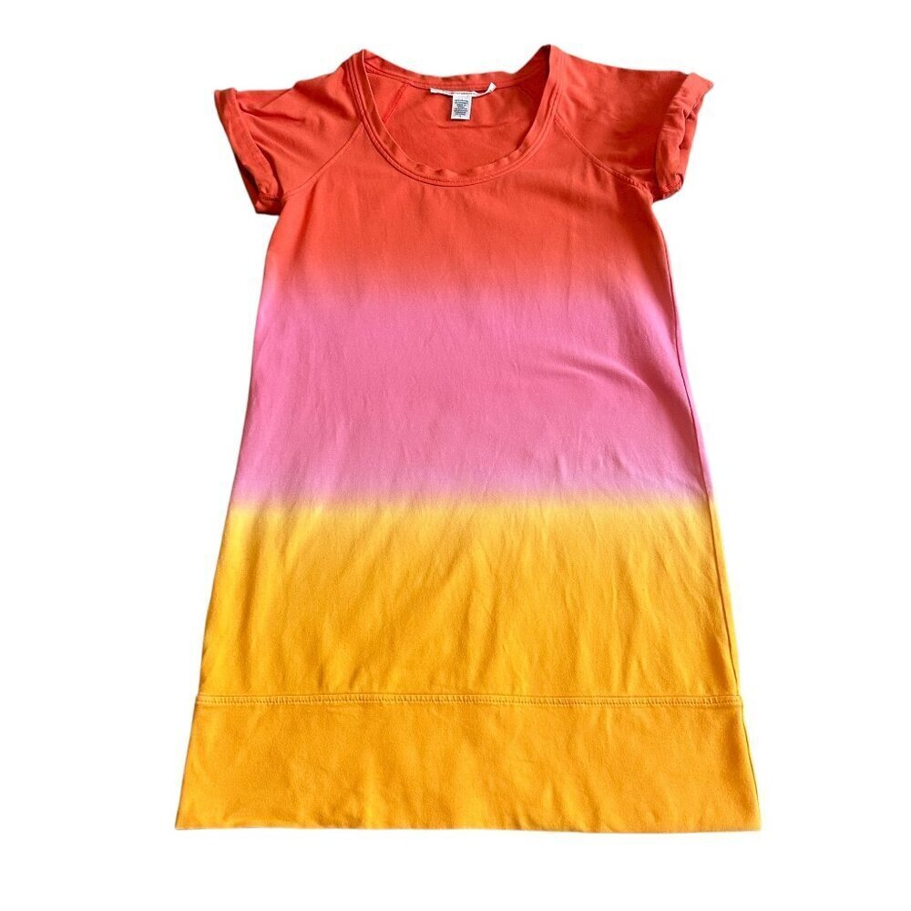 Diane Von Furstenberg Colorful Ombre T-Shirt Dress Short Sleeve Crew Neck Small
